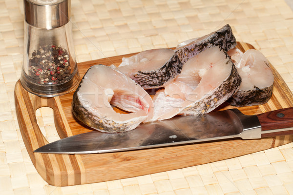 Piece of fresh raw fish. Stock photo © wjarek