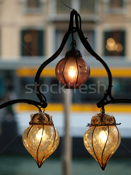 Atmosphere of Canal Grande by lamplight - Venic Stock photo © wjarek