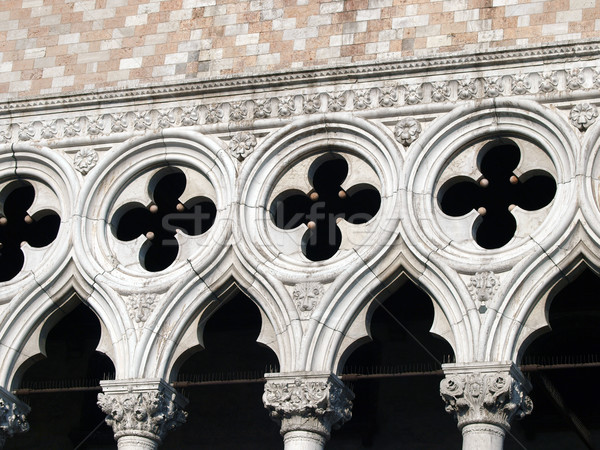 Venice - tracery from the Doge's Palace, one of venice symbol Stock photo © wjarek