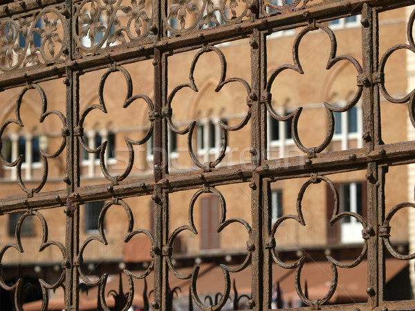 Siena - decorative grating on Piazza  del  Campo  Stock photo © wjarek