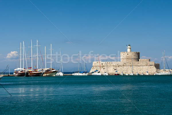  Mandraki Harbour, Rhodes Stock photo © wjarek