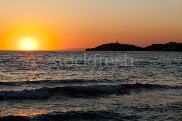 Foto d'archivio: Tramonto · mare · cielo · estate · sunrise · rosso