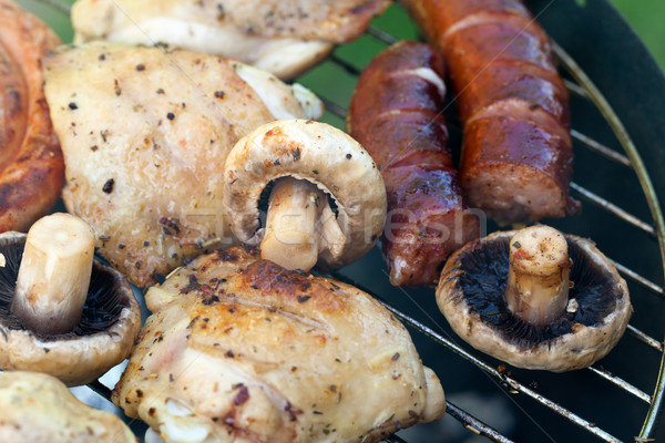 Stockfoto: Barbecue · heerlijk · gegrild · vlees · grill · partij · tuin