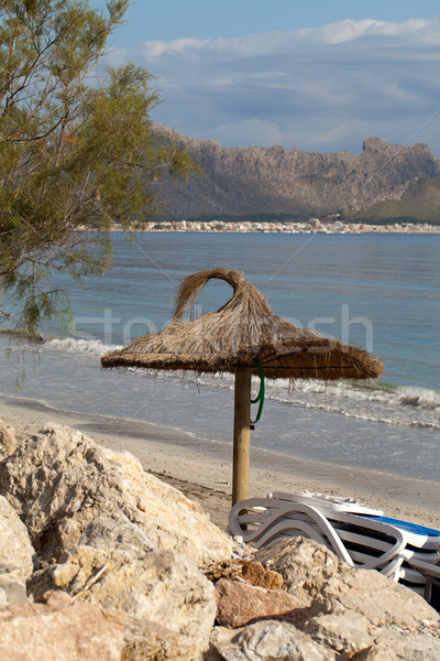 Canne parasol port Espagne plage paysage [[stock_photo]] © wjarek