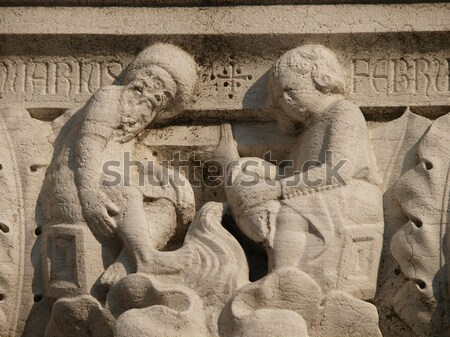 Venice - the unique beauty of the capitals of the columns of the Ducal Palace Stock photo © wjarek