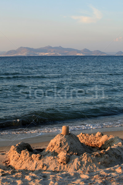 Sandburg Strandsand Burg Strand Stock foto © wjarek