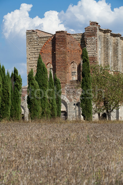 Abbazia Toscana Italia finestra chiesa mattone Foto d'archivio © wjarek