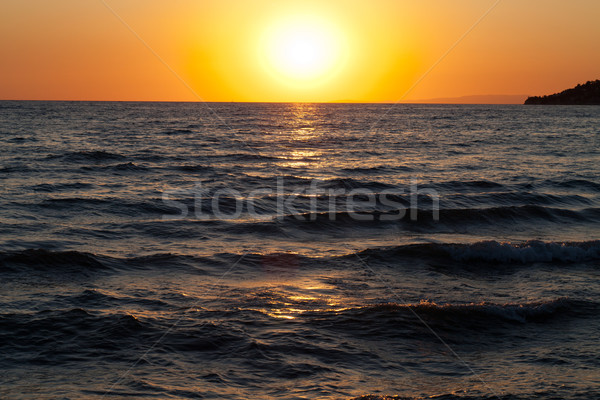 Stock foto: Sonnenuntergang · Meer · Himmel · Sommer · sunrise · rot