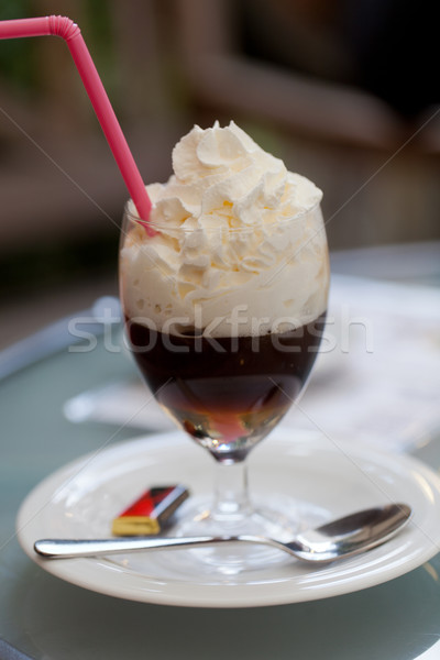 Stock photo: Dessert coffee with whipped cream 