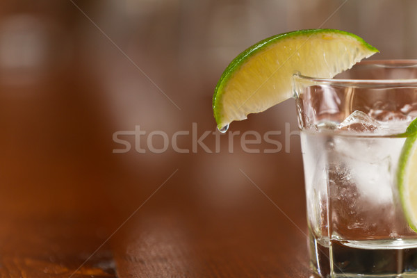 Stock photo: silver tequila on the rocks