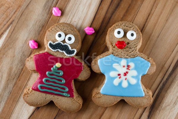 Funny Urlaub Lebkuchen Cookies tragen häßlich Stock foto © wollertz