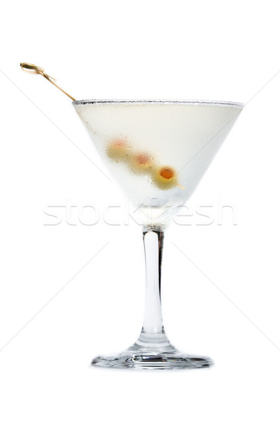 Foto stock: Clássico · martini · azeitonas · sujo · martini · vodka