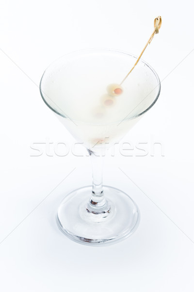 Martini Oliven frisch schmutzigen Wodka-Martini Stock foto © wollertz