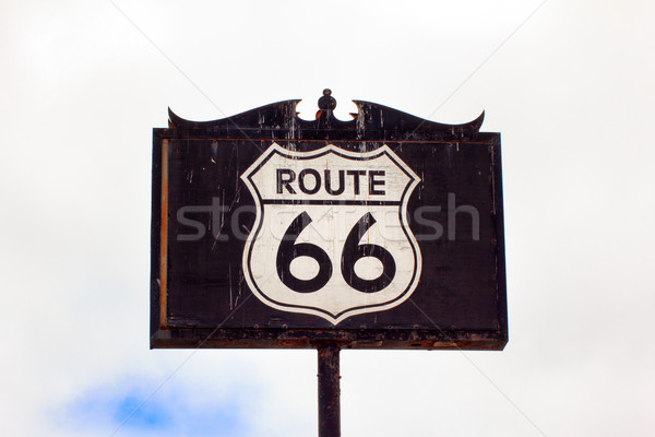 Route 66 yol işareti yıpranmış sokak seyahat Stok fotoğraf © wolterk