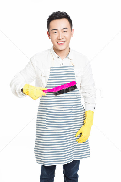 Masculino limpador quadro limpeza casa homem Foto stock © wxin