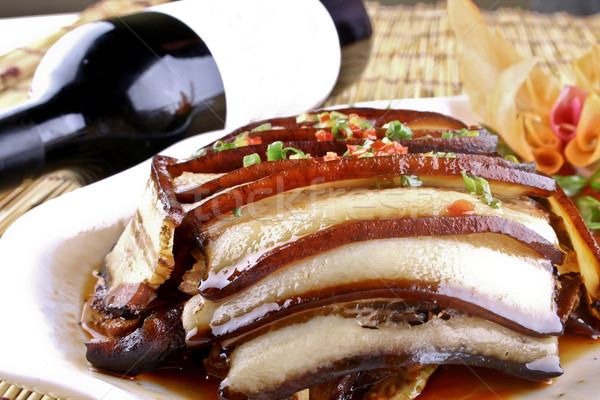 Conservado carne de porco vinho verde prato cozinhar Foto stock © wxin
