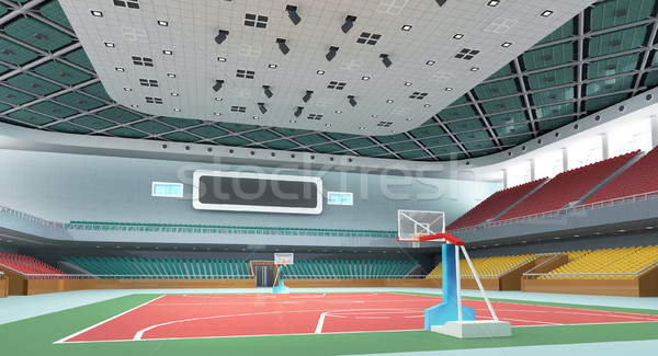 Stockfoto: 3D · moderne · hout · basketbal