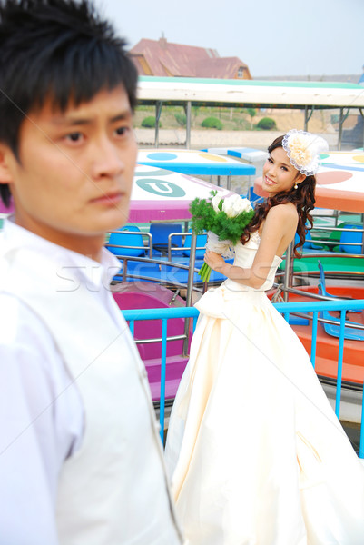 Hochzeit Bilder Mann jungen weiblichen weiß Stock foto © wxin