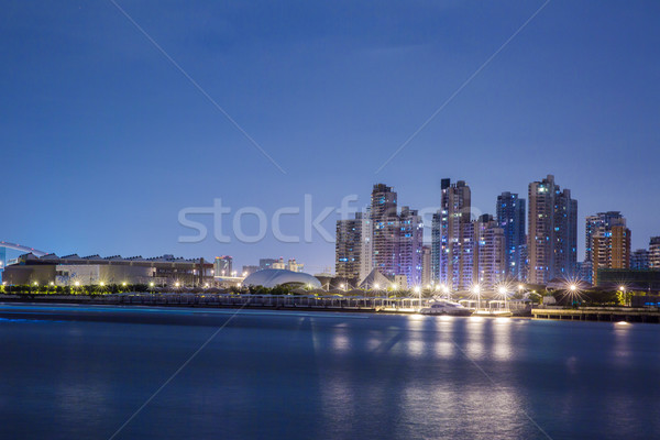 Noche vista Shanghai urbanas buque muelle Foto stock © wxin