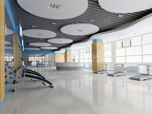 3D Turnhalle modernen Schule Körper Stock foto © wxin