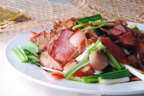 slice meat and scallions Stock photo © wxin