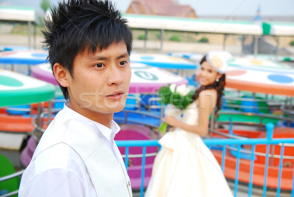 свадьба фотографий человека молодые смеяться женщины Сток-фото © wxin