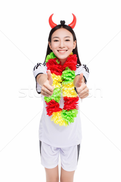 Asiatic fată majoreta chinez fericit Imagine de stoc © wxin