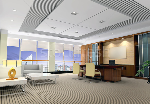 3D moderno ufficio stanza nessuno rendering 3d Foto d'archivio © wxin