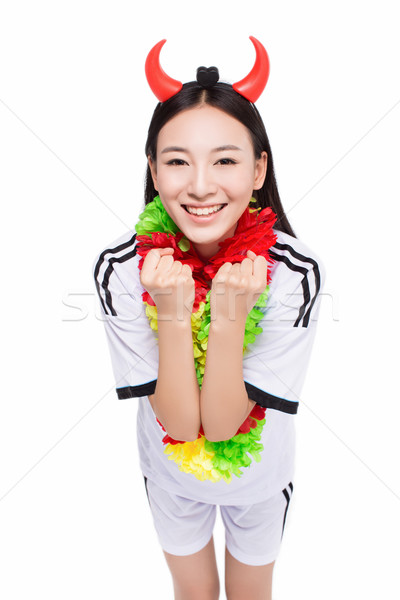 Asiatic fată majoreta chinez fericit Imagine de stoc © wxin