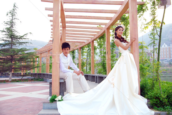 婚禮 圖片 男子 年輕 女 白 商業照片 © wxin