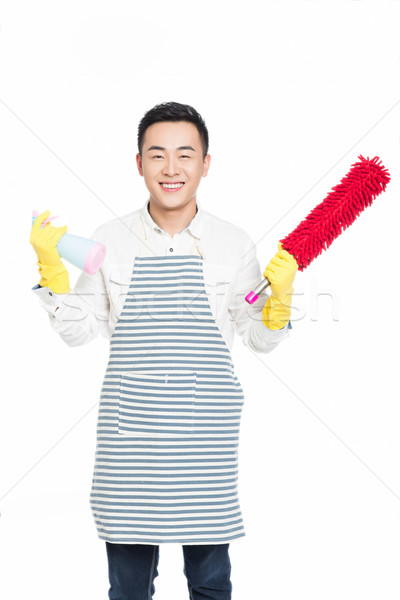 Maschio cleaner foto pulizia casa uomo Foto d'archivio © wxin