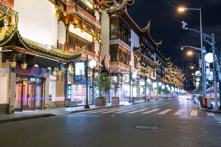 Shanghai ciudad dios templo calle de la ciudad multitud Foto stock © wxin