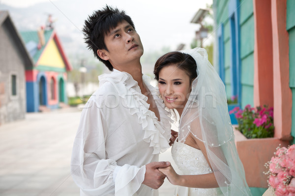 Casamento fotos homem jovem feminino branco Foto stock © wxin