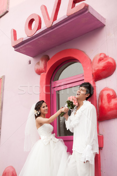свадьба фотографий человека молодые женщины белый Сток-фото © wxin