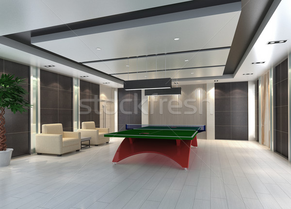 Ping pong tavola stanza rendering 3d 3D giocare Foto d'archivio © wxin