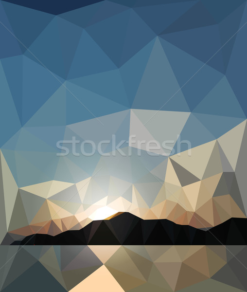 Tramonto stile origami cielo sole natura Foto d'archivio © wywenka