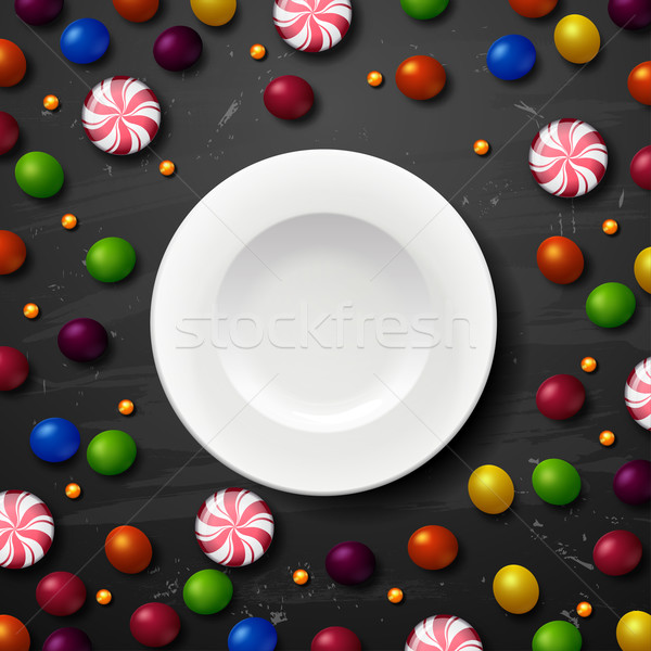 Cukorka vektor gyümölcs kék piros fehér Stock fotó © wywenka
