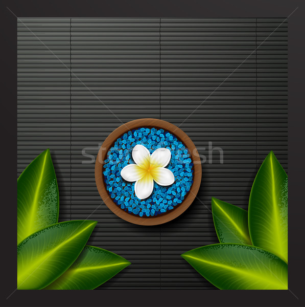 Imagine de stoc: Albastru · sare · de · mare · spa · tropical · flori · piatră