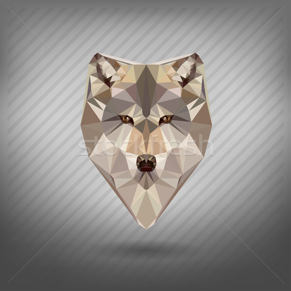 Streszczenie trójkąt wilk pysk origami zwierząt Zdjęcia stock © wywenka