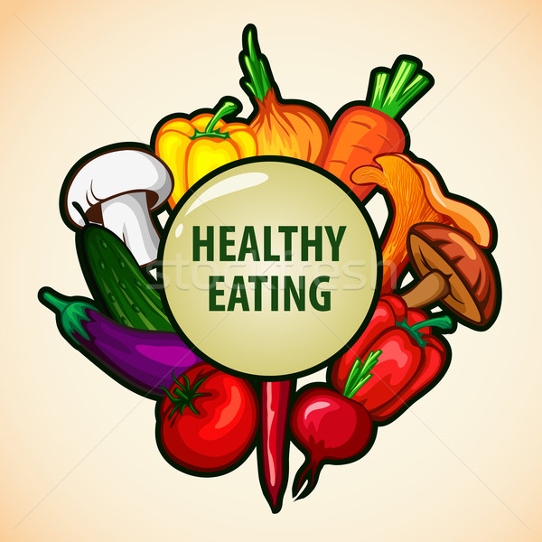 healthy food menu background Vegetable vector illustration  Stock photo © wywenka