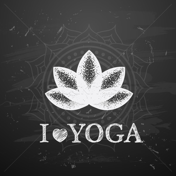 Vector illustration of yoga lotus. I love yoga Stock photo © wywenka