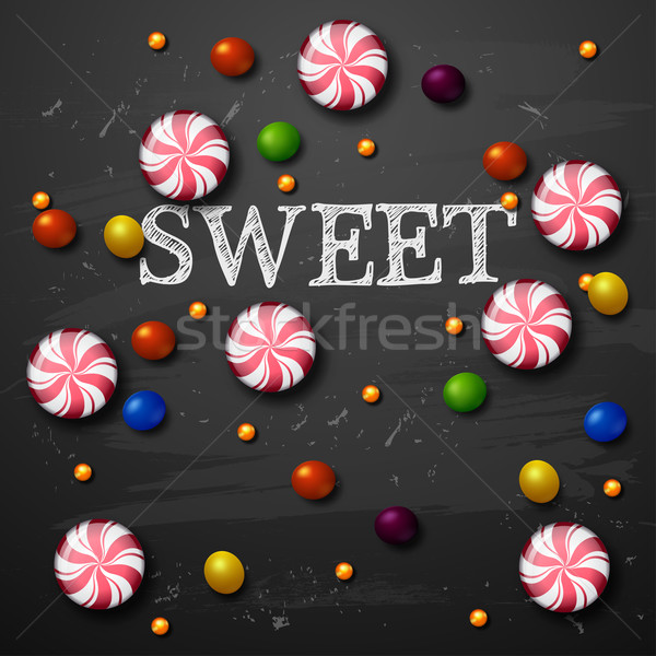 糖果 向量 水果 藍色 紅色 白 商業照片 © wywenka