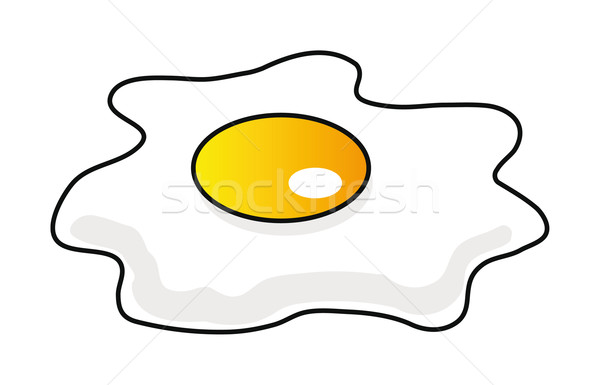 Desenho animado ovo frito bom ilustração isolado branco Foto stock © X-etra