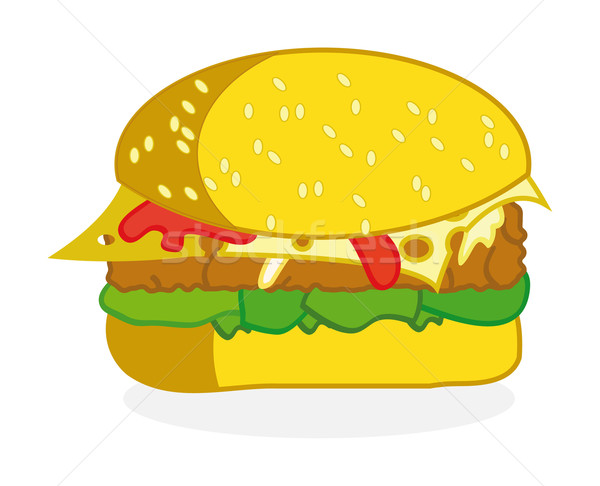 Hamburger nice ilustracja odizolowany zielone chleba Zdjęcia stock © X-etra