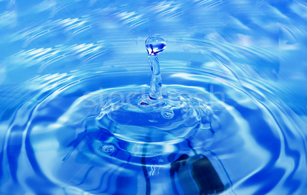 Részlet vízcsepp szép makró kék víz Stock fotó © X-etra