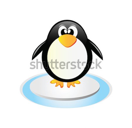 Pinguin nice ilustrare zăpadă frumuseţe artă Imagine de stoc © X-etra