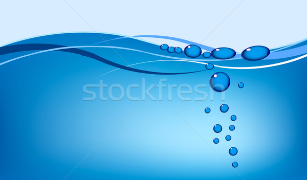 向量 水 抽象 藍色 波 海 商業照片 © X-etra