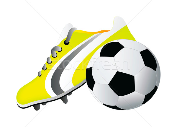 Futebol sapato bola isolado branco fundo Foto stock © X-etra
