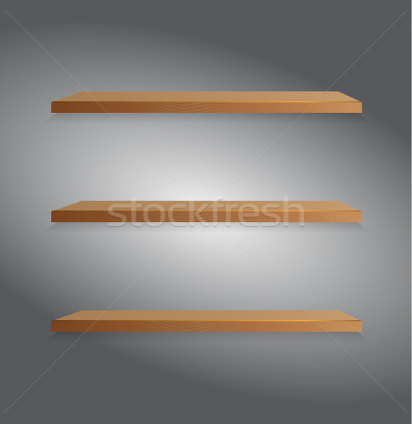 Vektor polc fából készült elszigeteltség sötét könyv Stock fotó © X-etra