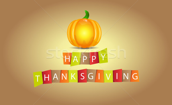 Colorful paper tags or labels with Thanksgiving theme Stock photo © X-etra